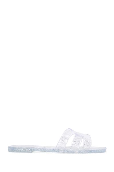 Derimod Papuci de damă cu jeleu transparent de culoare argintie - 24sfe4918pv