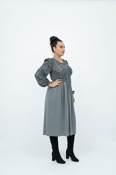 Gorgeaux Marisa Elegant Gray Dress - 3XL(46)