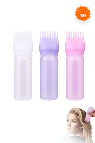 Beatitude Saç Boyama Tarağı 1 Adet Taraklı Saç Uygulama Şişesi Doldurulabilir Bakım Yağı Sürme Aparatı Fırça