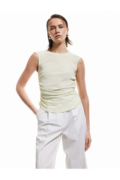 Koton Slim Fit Draped Crew Neck Tank Top