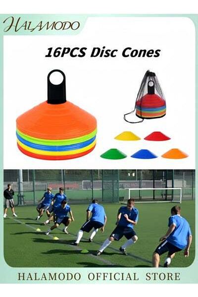 HALAMODO 16PCS Disc Cones Agility Soccer Cones with Carry Bag & Holder Soccer Cones for Sports Training & Foo