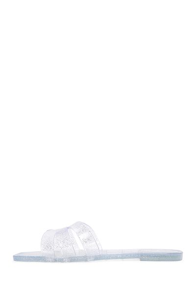 Derimod Papuci de damă cu jeleu transparent de culoare argintie - 24sfe4918pv