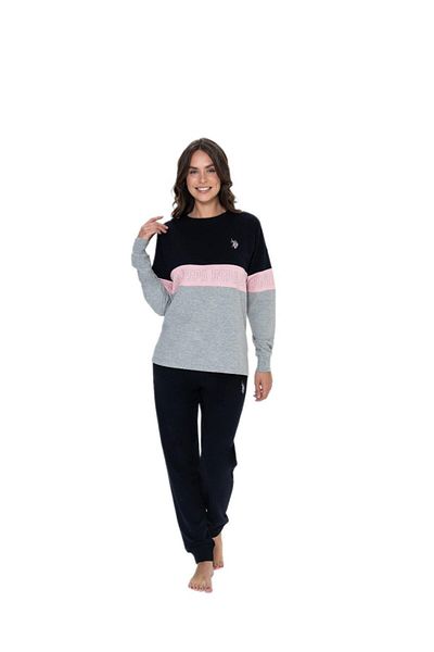 U.S. Polo Assn. U.S. Polo Assn. Women's Gray Melange Pajama Set 17072