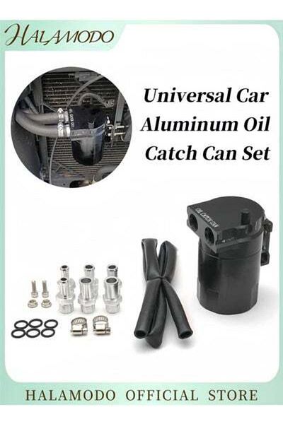 HALAMODO Universal Car Aluminum Oil Catch Can Set Oil Separator Catch Can Polish Baffled Engine Air Oil Separ