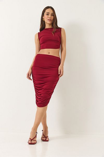 Bianco Lucci Set crop crop cu șnur pentru femei, cu detaliu de sus și de jos 60283136