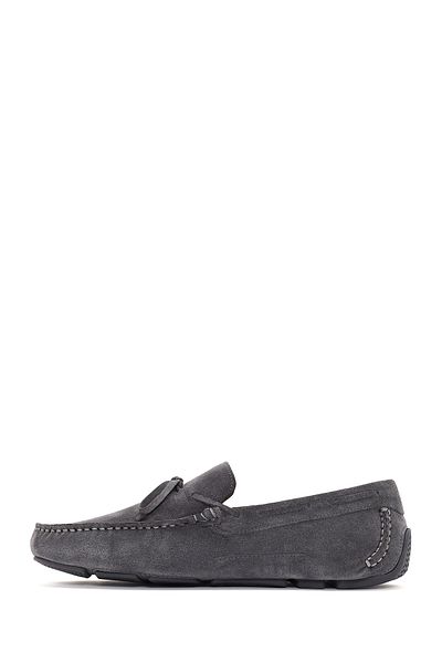 Derimod Loafer pentru bărbați din piele intoarsa gri - 24sfd 630610