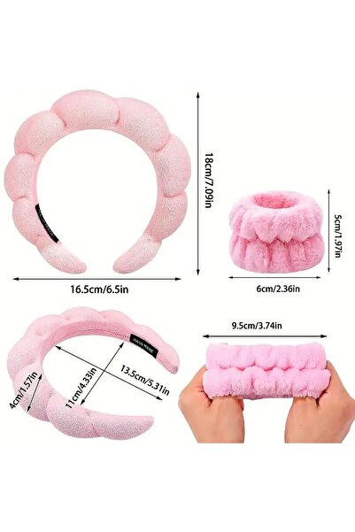 YOYOSO Bulut Saç Bantı ve Bilek Bantı Seti Pembe