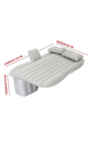 Techmaster Inflatable Car Back Seat Bed Travel Cushion Air Compressor Gray