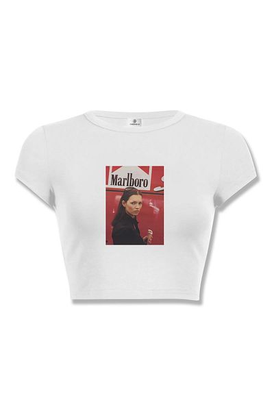 Trendiz Femeie Kate Moss inghetata Crop White