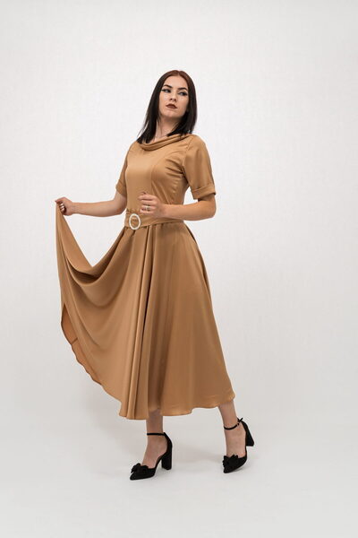 Gorgeaux Rochie Eleganta Maro cu Cordon Lara - 3XL(46)