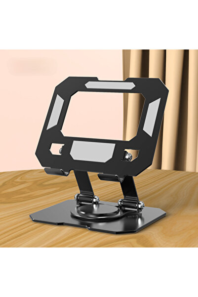 MATECHNO 360 Dönen Siyah Metal Ayarlanır Katlanabilir Tablet Telefon Yükselte...