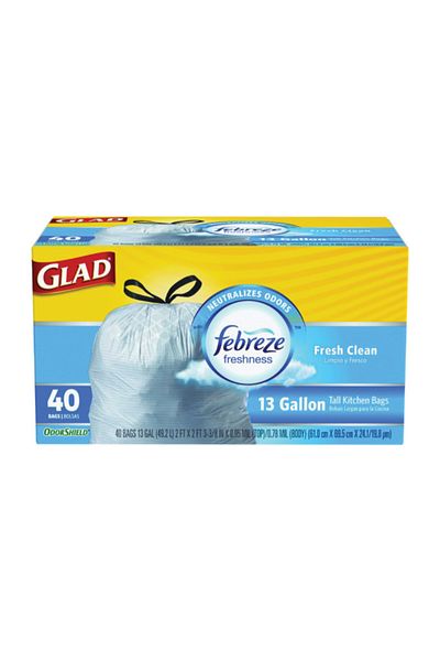 Glad 40-Bags Febreze Freshness Odor Shield Fresh Clean Tall Kitchen Bags 49 Liter
