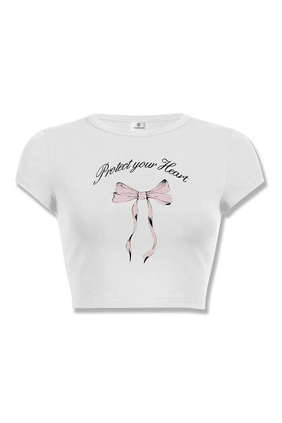 Trendiz Women Protect Your Heart Crop White