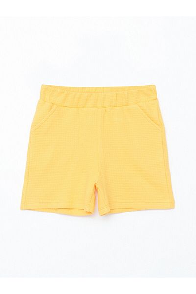 LC Waikiki Elastic Waist Textured Girl's Shorts