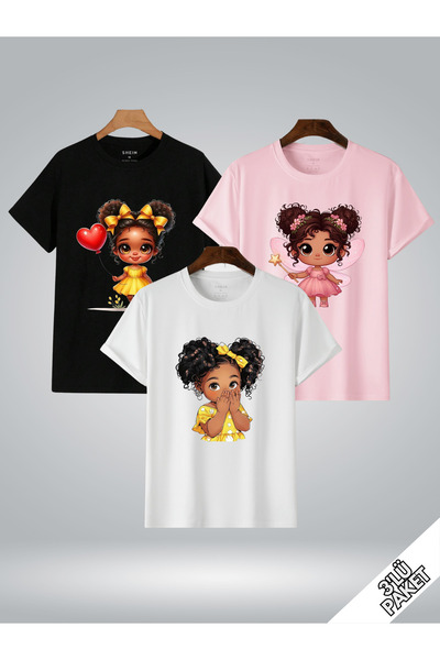 GLOWES Tricou supradimensionat din 3 piese pentru copii cu capul bonus imprimat