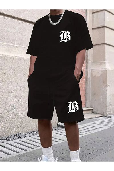 npLStore Unisex Large Size Printed T-Shirt and Shorts Bottom Top Set