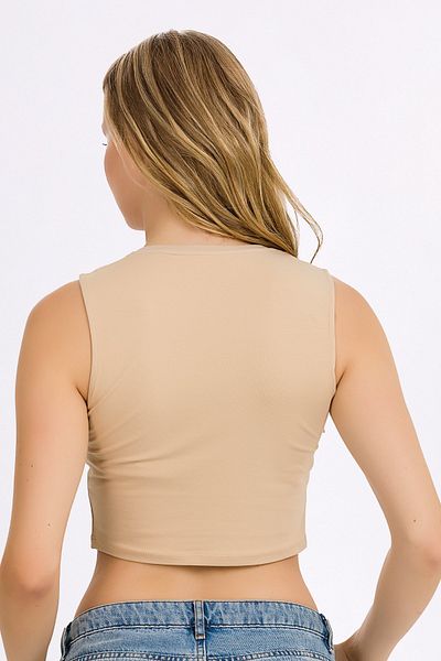 İLKE İÇ GİYİM Γυναικείο αμάνικο Crop Lycra