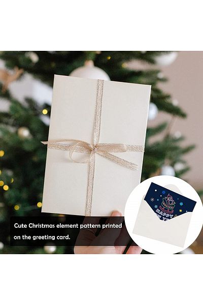 Sunshine smile Set of 12 Christmas cards with envelopes and Sunshine Smile stickers, paper, multicolor