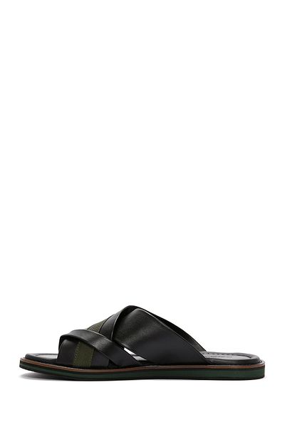 Derimod Men's Black Leather Slippers - 24sfd626318