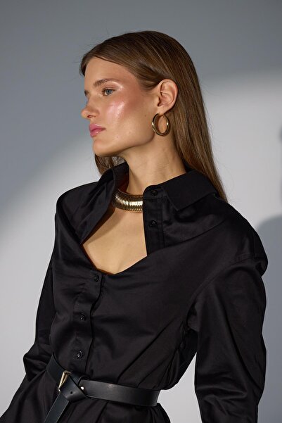 NOK İSTANBUL Beyond the Norm %100 Cotton Uzun Kollu Gömlek Siyah