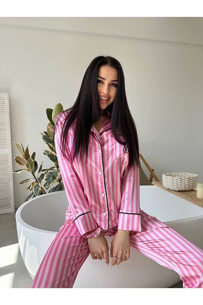 Victoria __Victoriasecret Model Satin Fabric Bottom Top Set 2 "Li Pajama Set