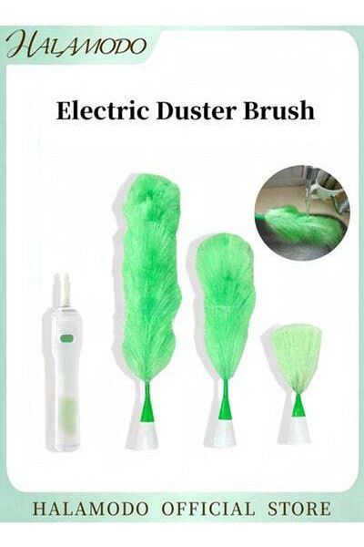 HALAMODO Electric Duster Set of 3PCS Plush Brush Head & 1 PC Electric Handle Multi-Function Automatic Electro