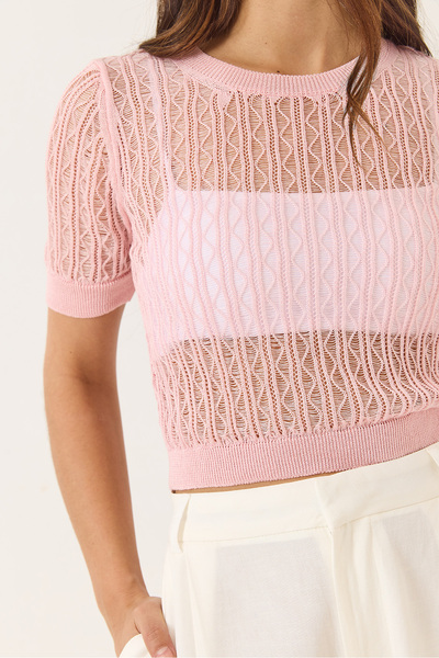 Bianco Lucci Women's Rain Top Short Sleeve Crop Top