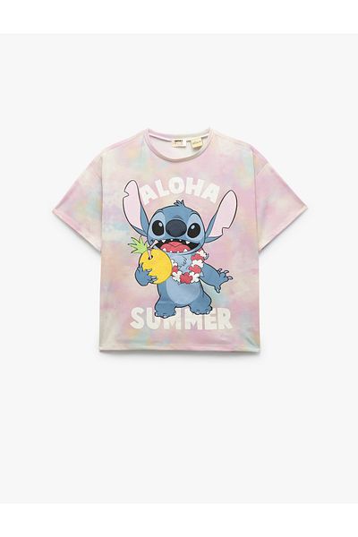 Koton Licensed Stitch Printed Crew Neck Short Sleeve T-Shirt