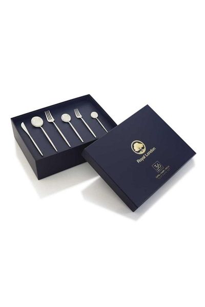 Atbyhome Round Modern Design 36 Piece Stainless Steel Cutlery Spoon Knife Set