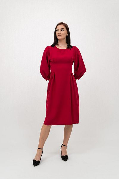 Gorgeaux Dalinda Bright Red Simple Dress - L(40)