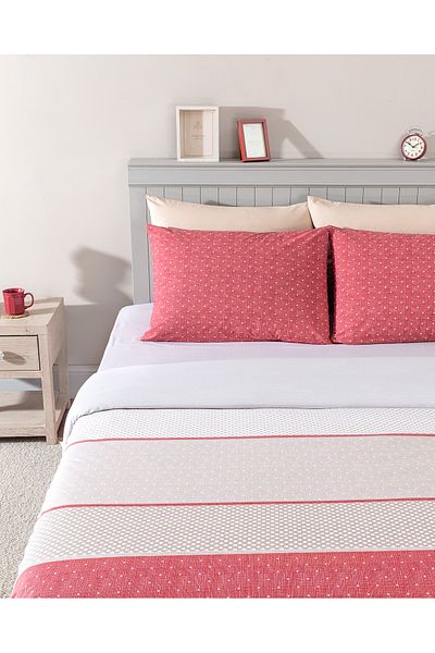 Madame Coco Hugo King Size Bedrucktes Ranforce Bettbezug-Set, elastisch