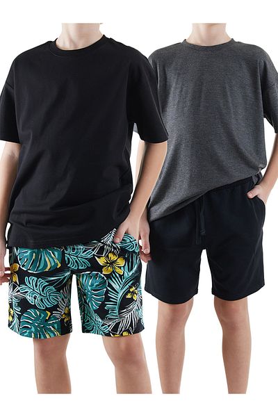 Denokids Pachet de 2 pantaloni scurți pentru băieți hawaieni