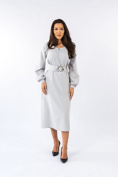 Gorgeaux Martina Grey Dress with Drawstring - 3XL(46)