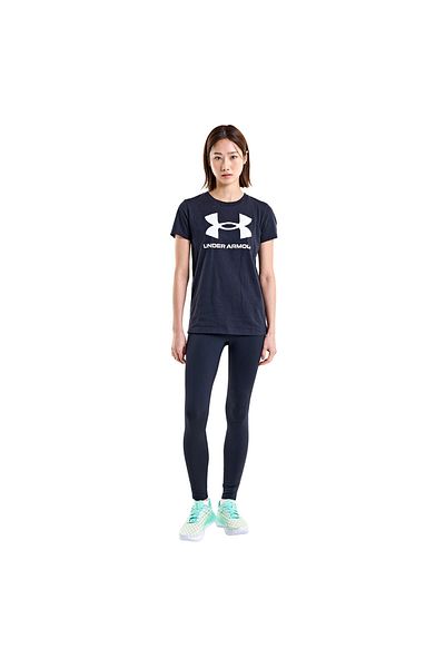 Under Armour Γυναικείο μαύρο μπλουζάκι με λαιμόκοψη με λογότυπο 1356305 -001