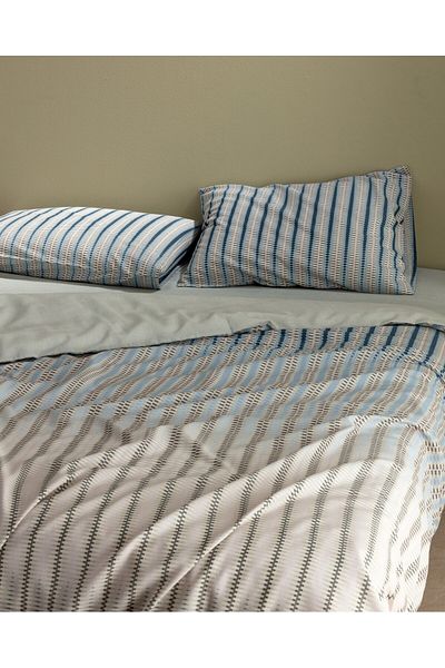 Madame Coco Parfaid Doppeltes Bettbezug-Set aus Baumwolle mit Print - Khaki