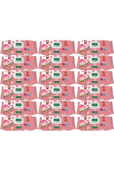 Komili Wet Towel Wipes 90 Sheets Rose Scented (Set of 18) with Practical Cover (1620 Sheets)