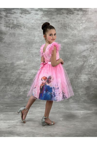 RAPAPA Rochie Elsa pentru fete roz Rochie pentru petrecere de aniversare