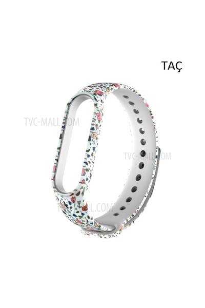 Techmaster Xiaomi Mi Band 5 Mi Band 6 Mi Band 7 Compatible Patterned Silicone Cord