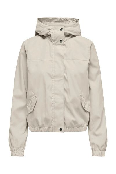 JDY Women's Capucious Seasonal Jacket with Elastic Waist and Sleeves Jdy 15236012   Stone
