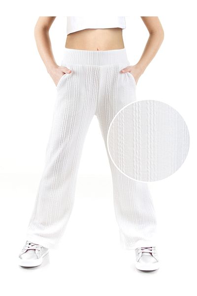 Denokids Mädchen-Röhrenbein-Basic-Jogginghose in Ecru