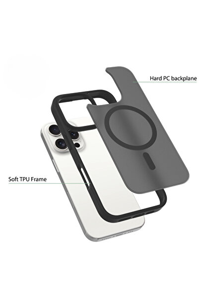 Nettech İphone 13 Uyumlu Mat Renkli Magsafe Arka Koruma Kılıf - Gold