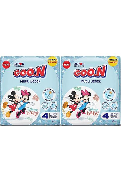 Selpak Goon Happy Baby Diaper Size:4 (9-14kg) Maxi 180 Pieces Economic Opportunity Pk