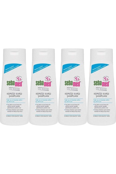 Sebamed Şampuan 400ML Kepeğe Karşı ve Yağlı Saç Tipleri için (4 Lü Set)