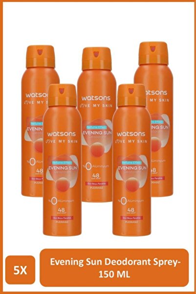 Watsons Evening Sun Deodorant Sprey Pudrasız 5x150ml