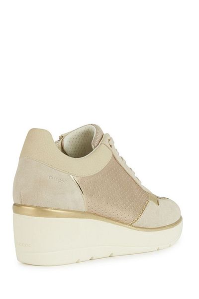 Geox Beige Leather Sneaker - Thick Sole and Lace D25Raa0Aj22Cb55V