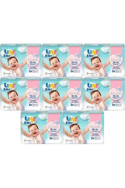 Uni Baby Wet Towel Wipes First Step 52 Sheets (Set of 24) 1248 Sheets (8Pk*3)
