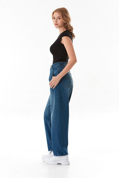 Fulla Moda Jean skater cu talie înaltă cu fermoar