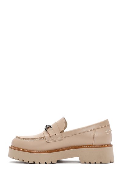 Derimod Loafer de damă din piele bej cu talpă groasă masculină - 24sfd 180518