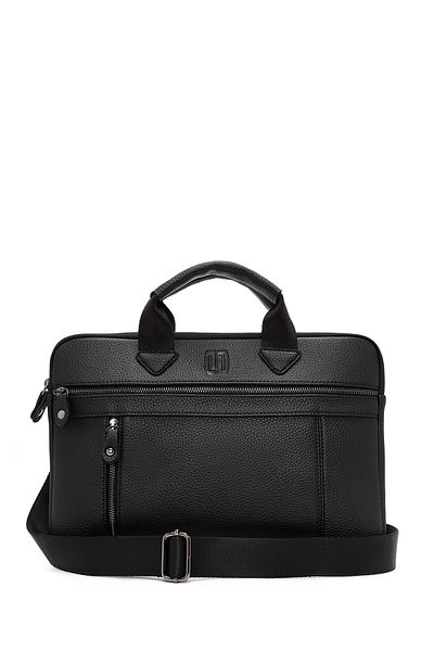 Derimod Men's Black Long Briefcase with Strap - 24SBD3104FT