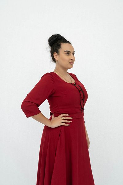 Gorgeaux Rochie Rosu Aprins Mihaela - L(40)